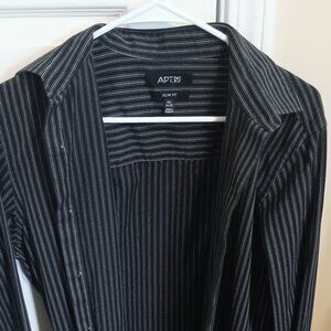 Black Long-Sleeved Button-Up
